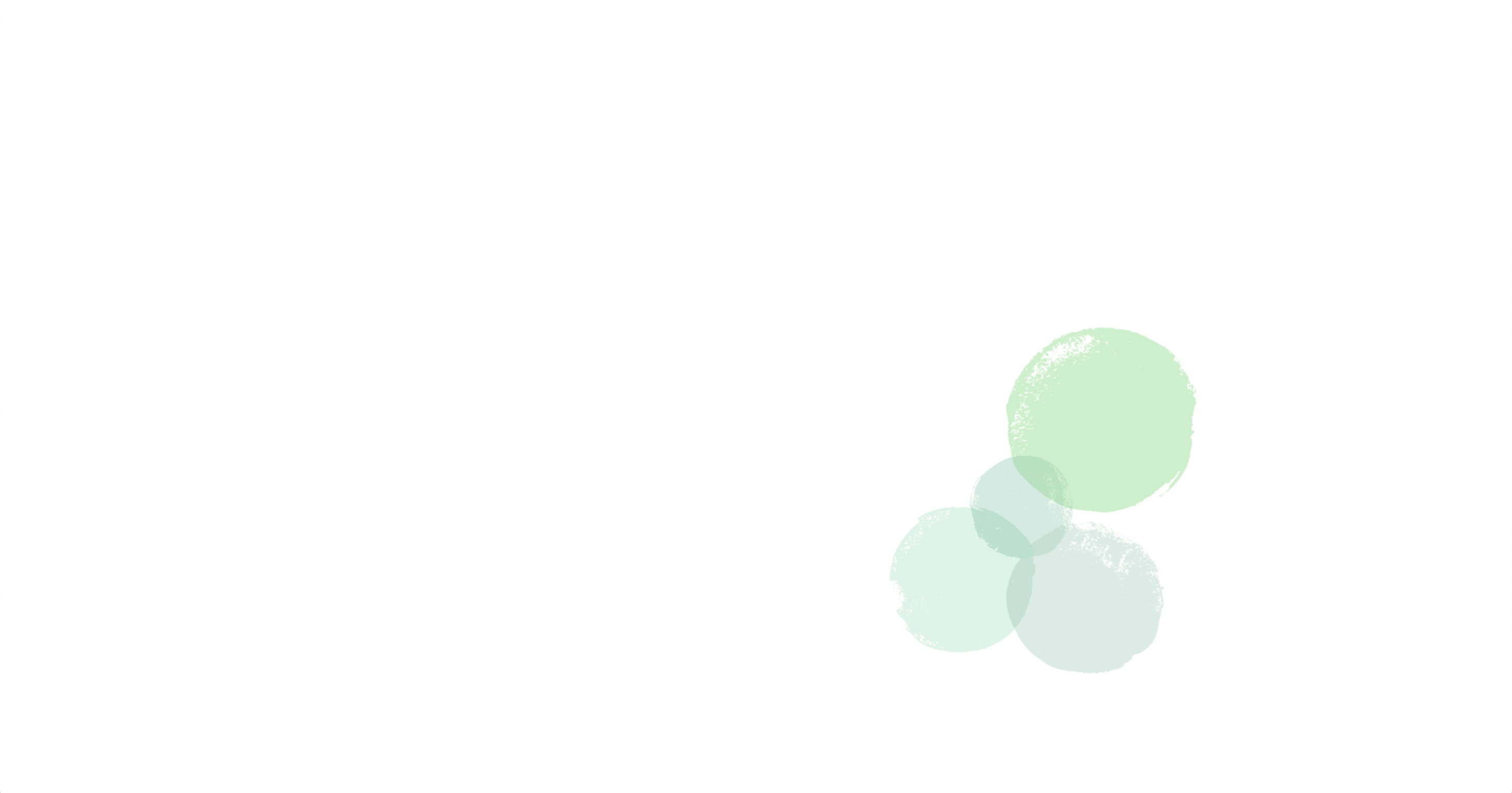 Artistic green circle bubbles on a white background