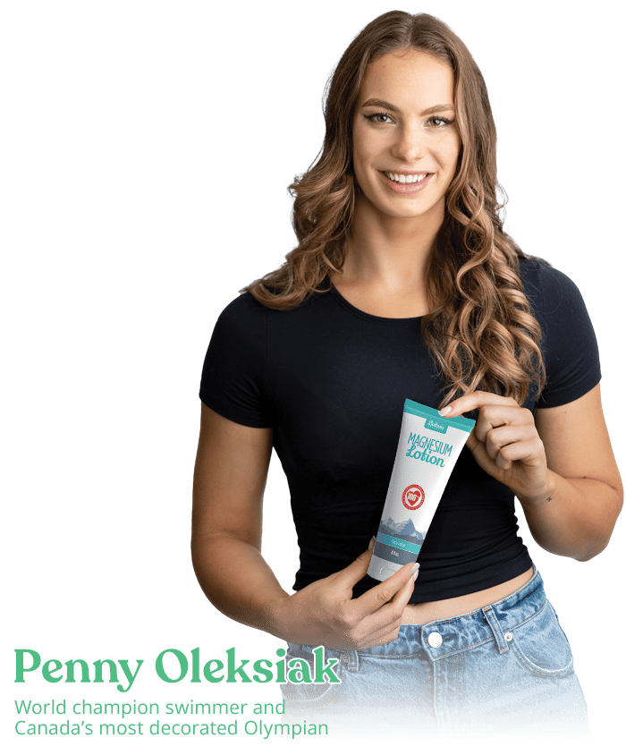 penny oleksiak with bolton's naturals lotion